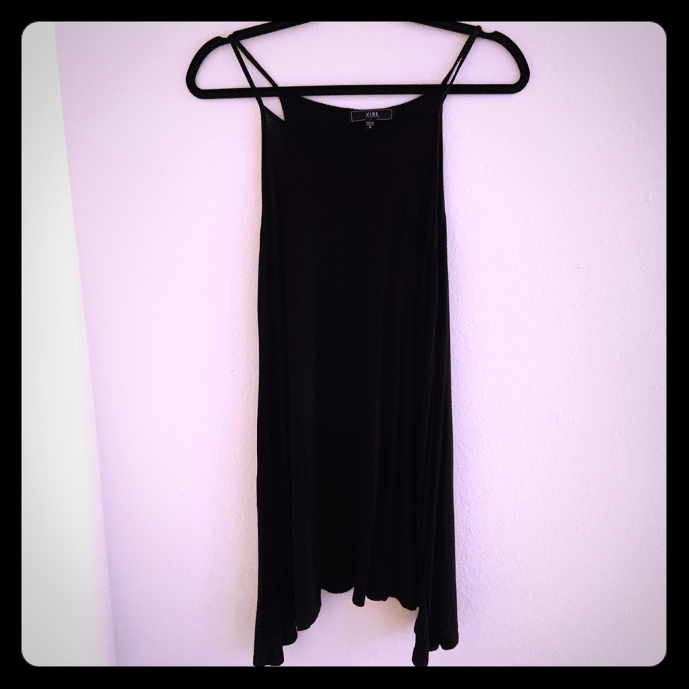 Black Comfortable Spaghetti-Strapped Flow Dress 🖤